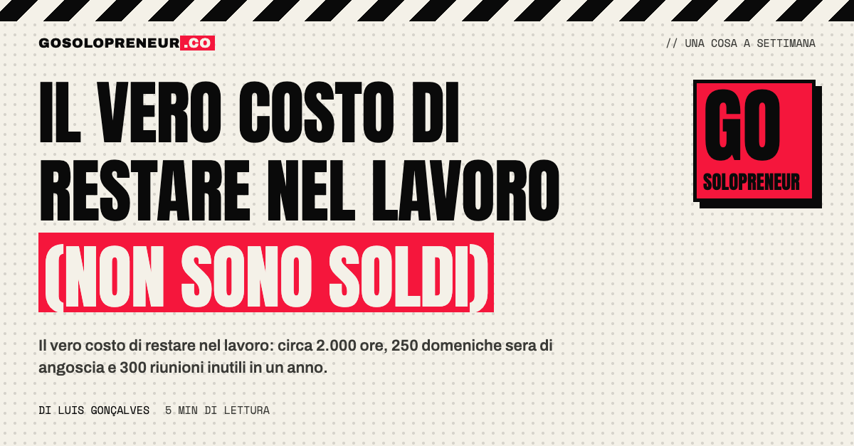 Una fattura di dodici mesi fatta di ore, domeniche sera e riunioni: il vero costo di restare nel lavoro