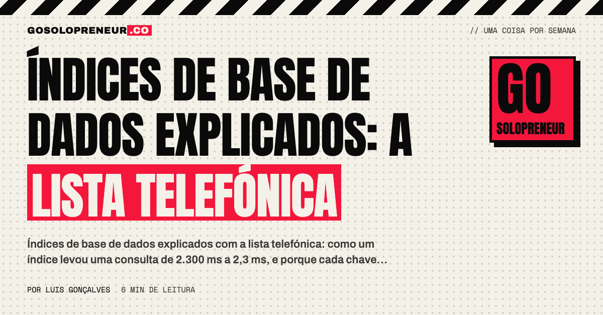 Índices de base de dados explicados: a lista telefónica