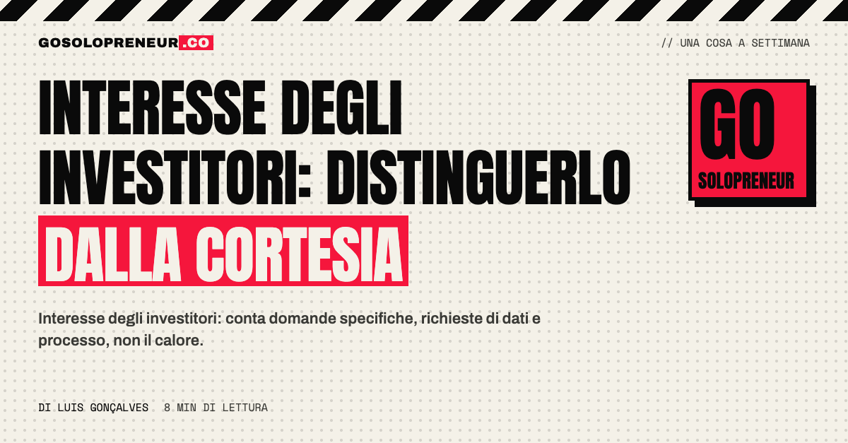 Un investitore che fa domande specifiche durante un incontro, segnale di interesse vero