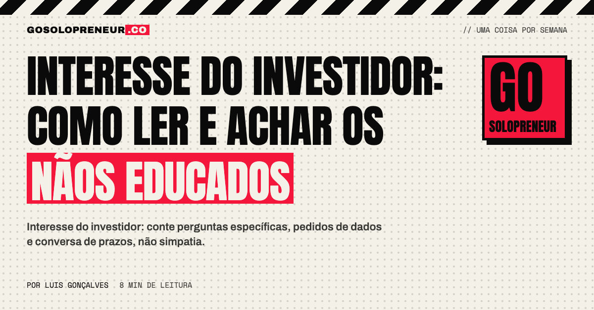 Interesse do investidor: sinais específicos contra educação