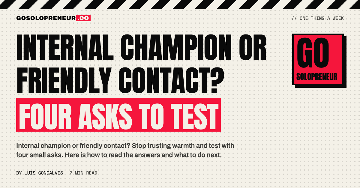 Internal Champion or Friendly Contact? Four Asks to Test