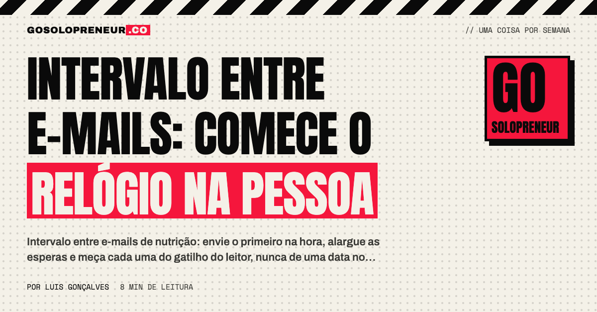 Intervalo entre e-mails de uma sequência de nutrição: esperas curtas no começo e mais largas no fim
