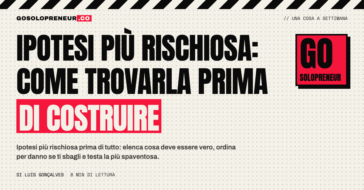 Come trovare l'ipotesi più rischiosa di un'idea prima di costruirla