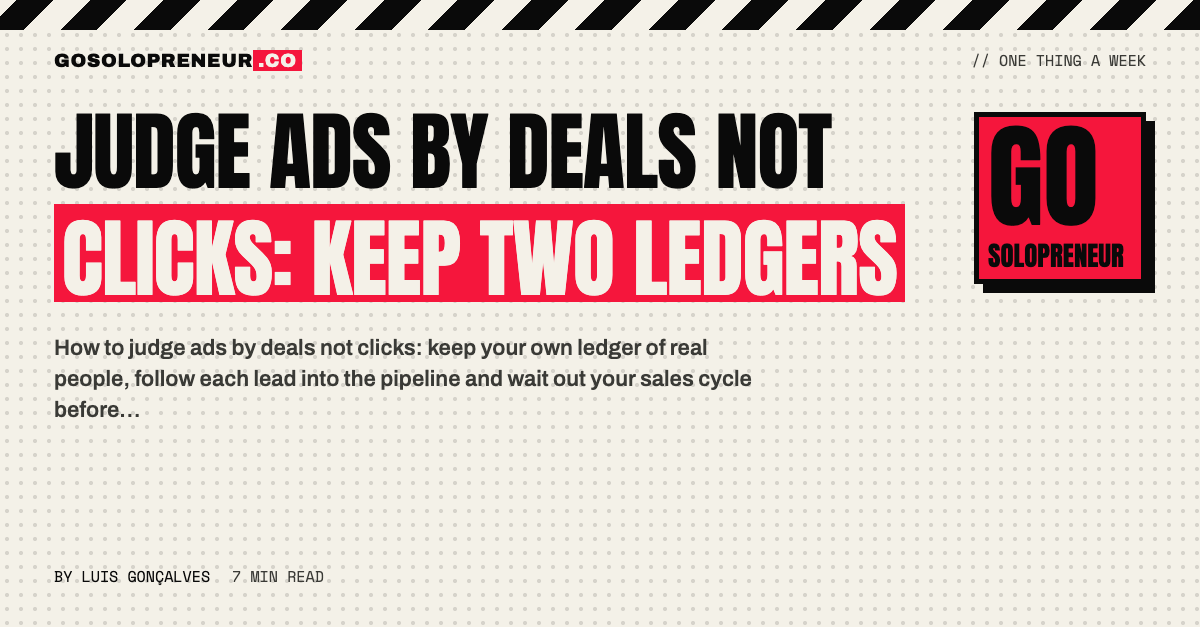 Judge Ads by Deals Not Clicks: Keep Two Ledgers