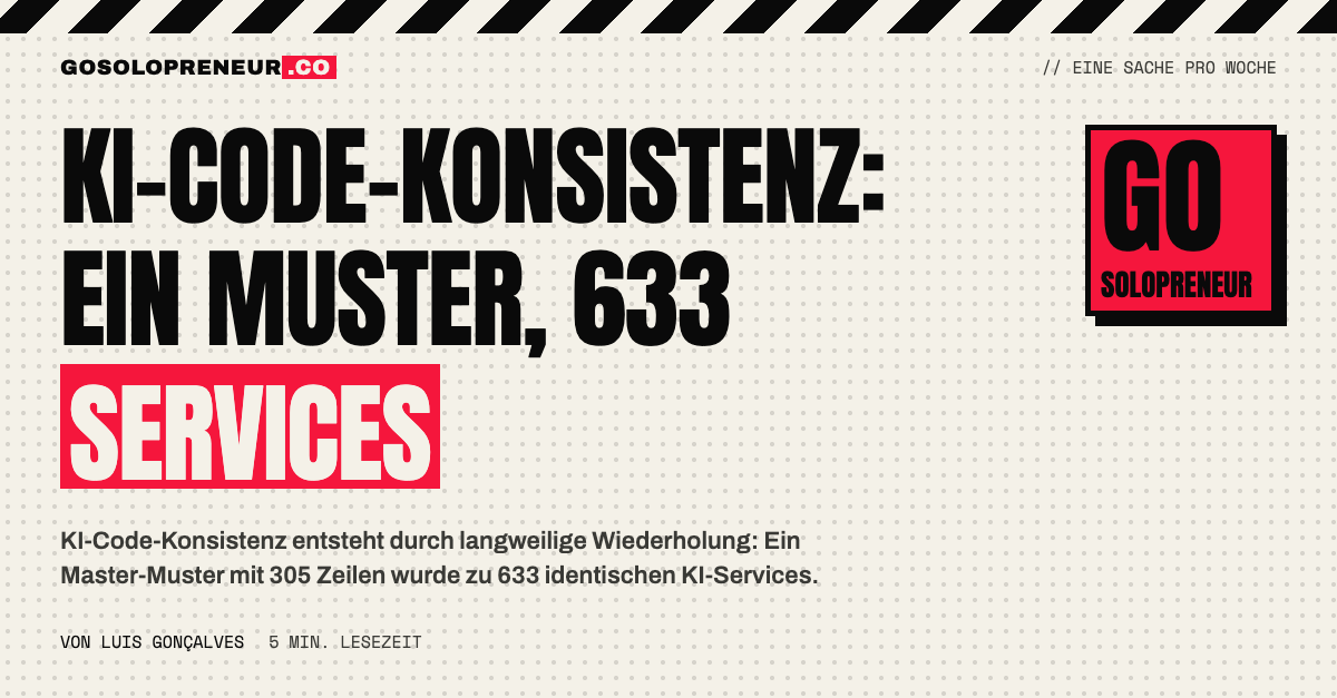KI-Code-Konsistenz: ein Master-Muster, das 633 identische Services hervorbringt