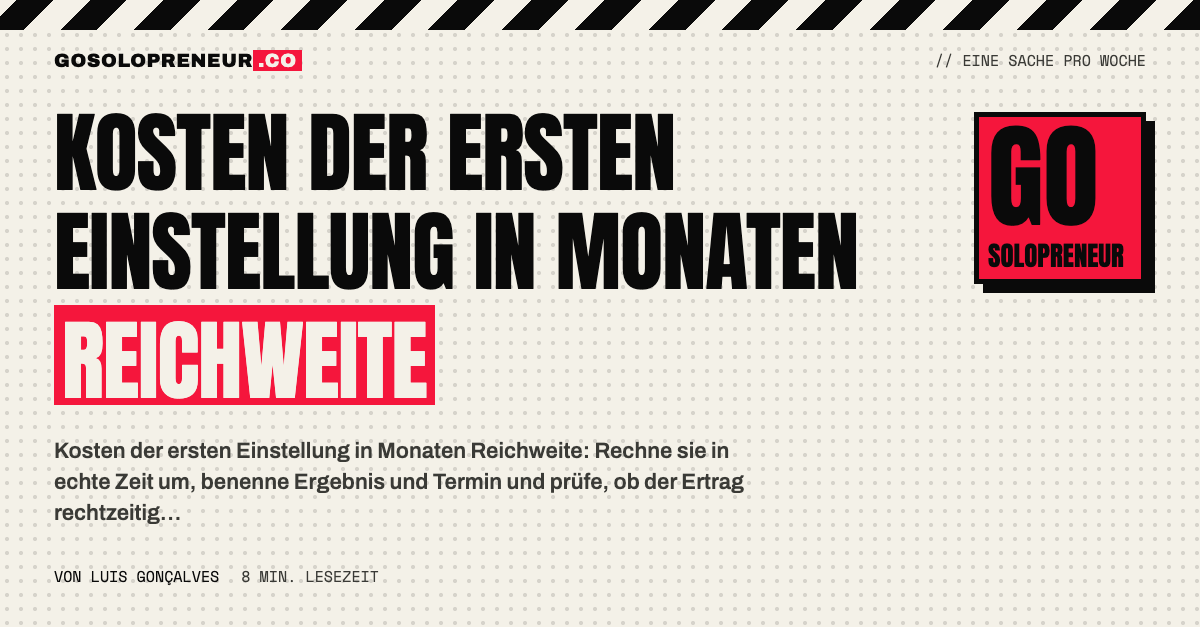 Kosten der ersten Einstellung als Uhr mit Monaten Reichweite