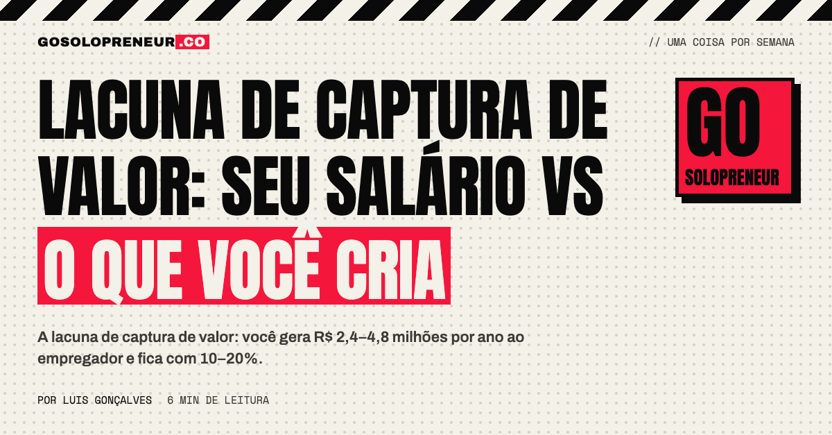 Lacuna de captura de valor: seu salário vs o que você cria