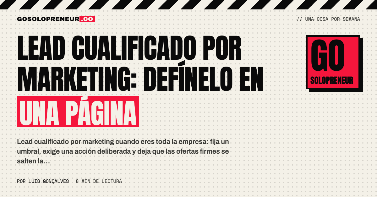 Una página con la definición escrita de un lead cualificado por marketing