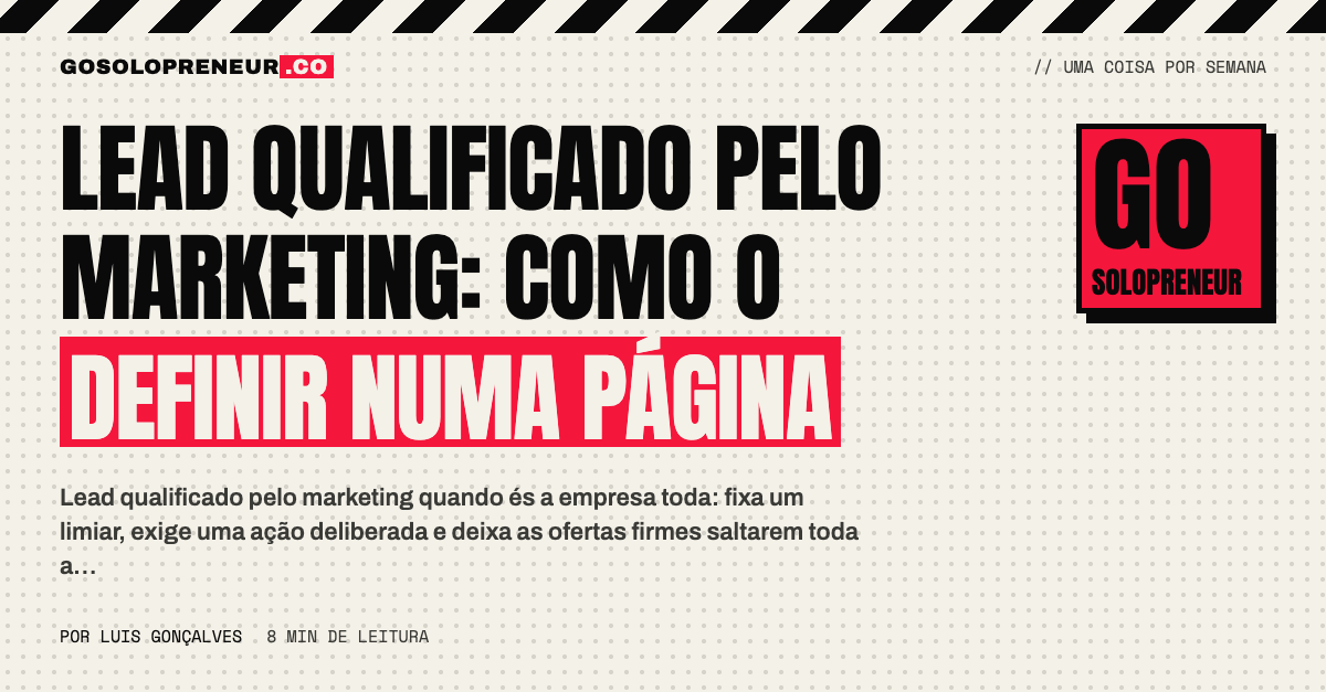 Definição de um lead qualificado pelo marketing escrita numa página