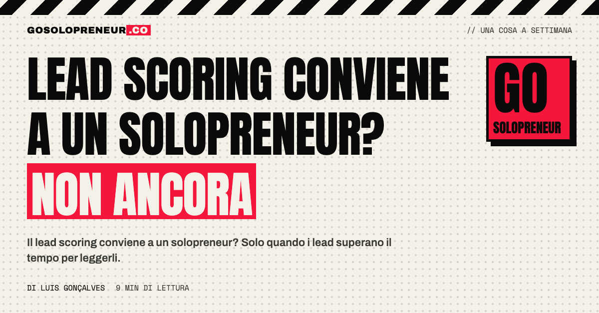 Un solopreneur davanti a una casella piena di lead, per capire se il lead scoring conviene