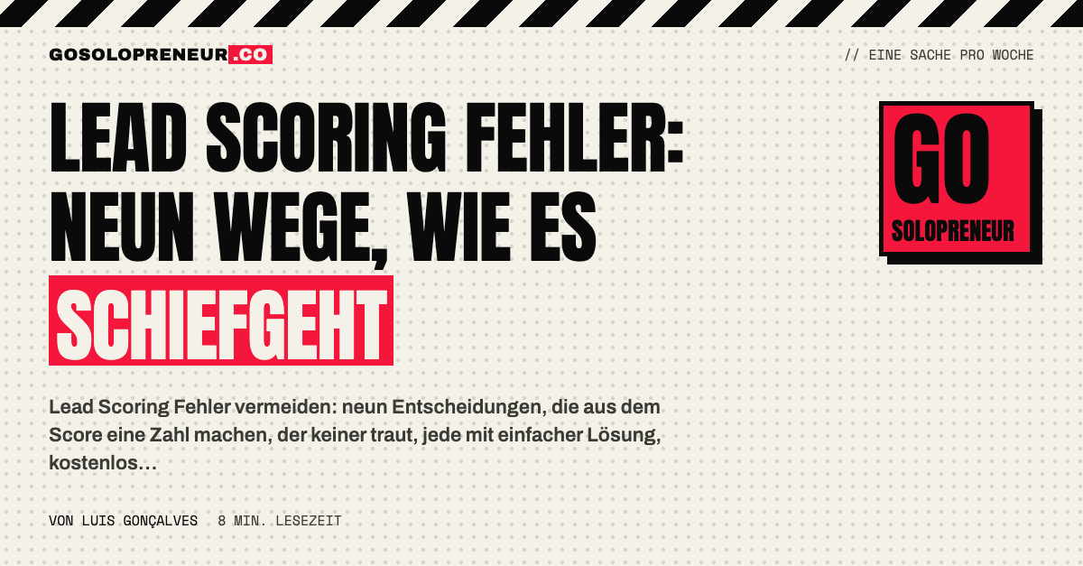 Ein Solopreneur geht neun typische Lead Scoring Fehler auf einer Checkliste durch