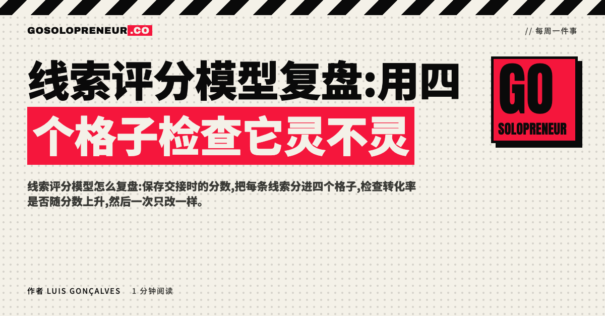 线索评分模型:把线索分进四个格子的复盘表