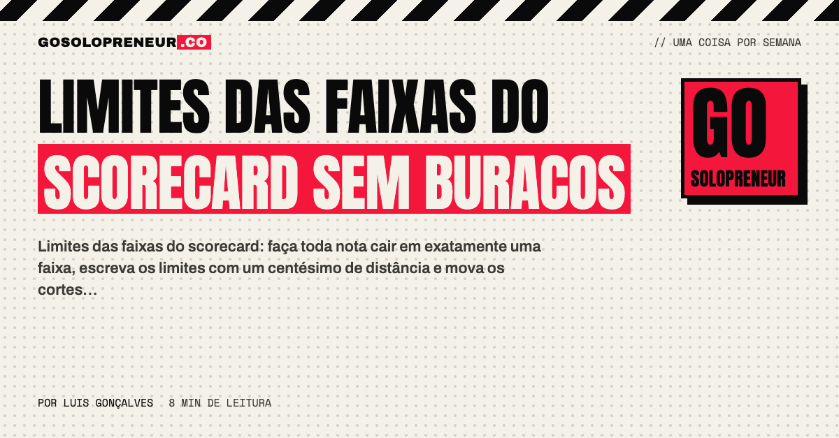 Escada de faixas com limites separados por um centésimo, sem buracos nem sobreposição