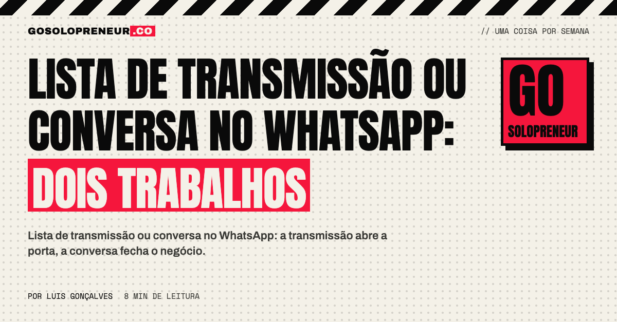 Porta aberta dando para uma sala: lista de transmissão ou conversa no WhatsApp, dois trabalhos