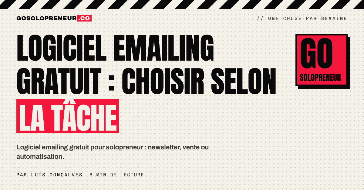 Logiciel emailing gratuit : un solopreneur prépare sa newsletter et sa séquence de bienvenue
