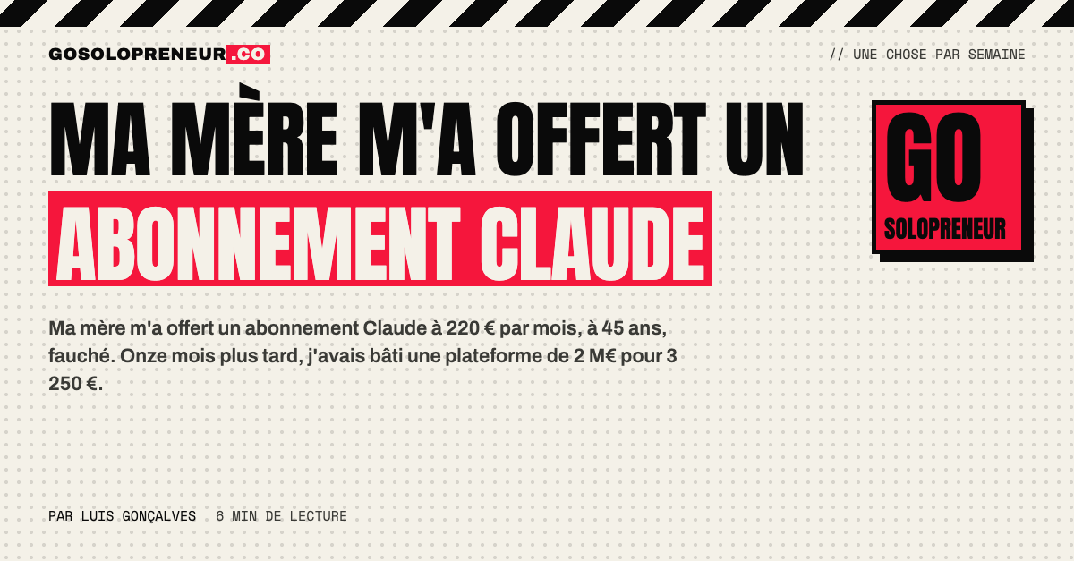 Ma mère m'a offert un abonnement Claude : l'histoire d'un fondateur fauché à 45 ans