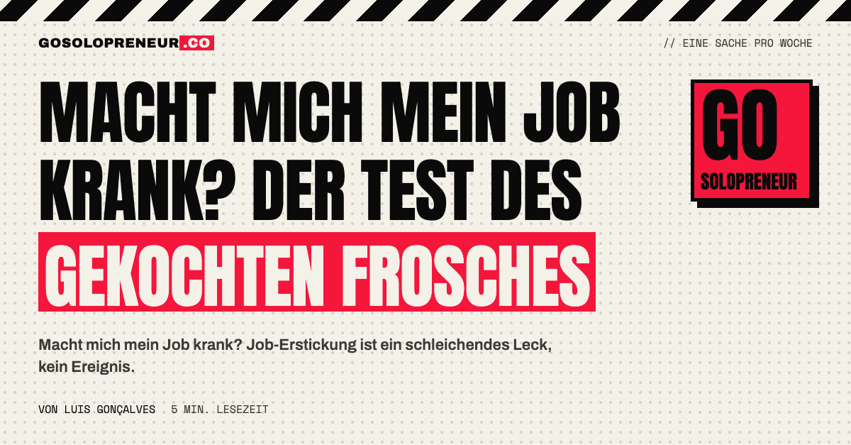 Macht mich mein Job krank? Der Frosch im langsam heißer werdenden Wasser als Sinnbild