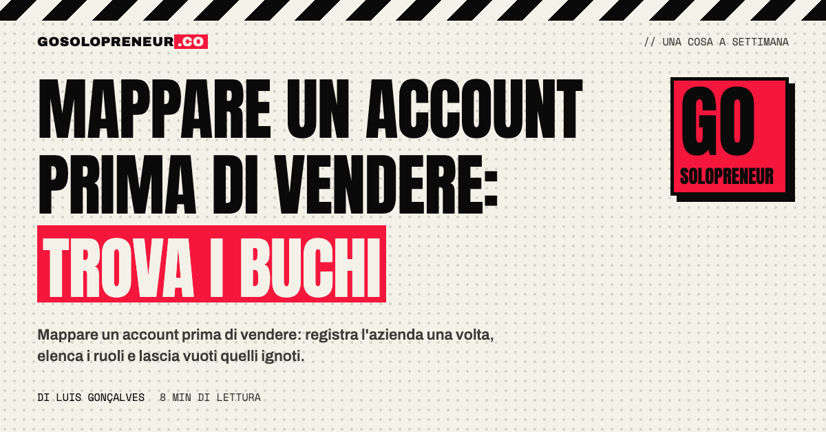 Mappare un account: una scheda con i ruoli del comitato e i posti vuoti ben visibili