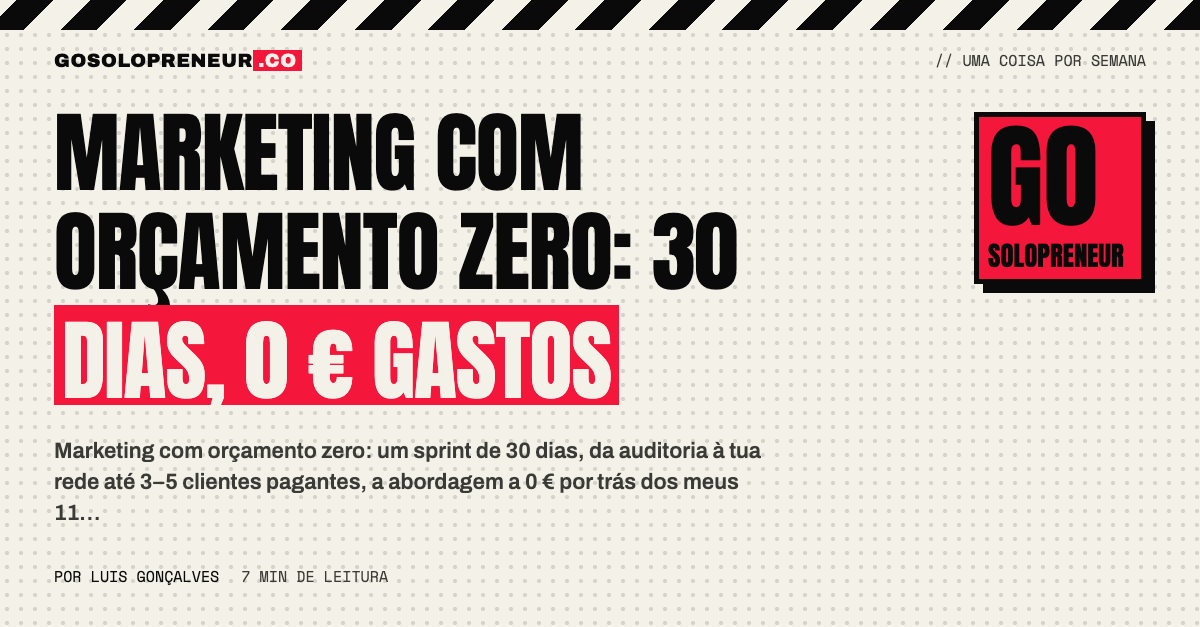 Marketing com orçamento zero: 30 dias, 0 € gastos