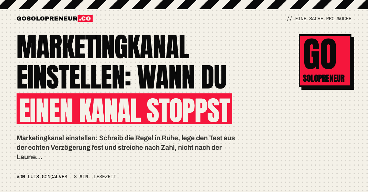 Marketingkanal einstellen: Titelbild