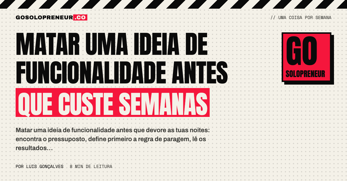 Lista de ideias de funcionalidades riscadas, cada uma com o motivo escrito ao lado