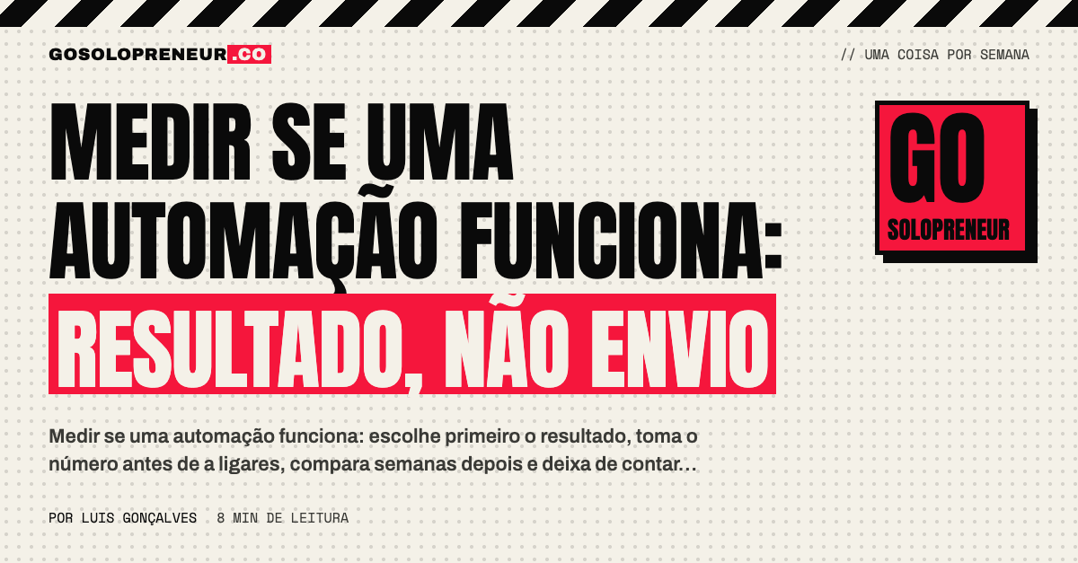 Medir se uma automação funciona: o resultado antes e depois, não as mensagens enviadas