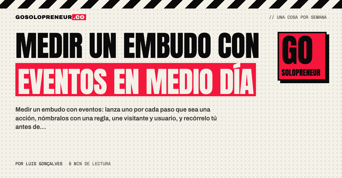 Panel de eventos para medir un embudo paso a paso