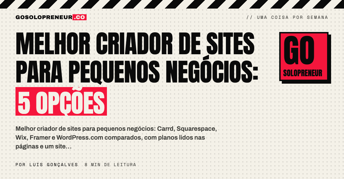 Melhor criador de sites para pequenos negócios: um site simples de três páginas num ecrã