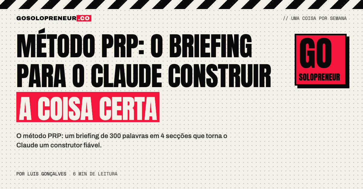 Método PRP: o briefing para o Claude construir a coisa certa
