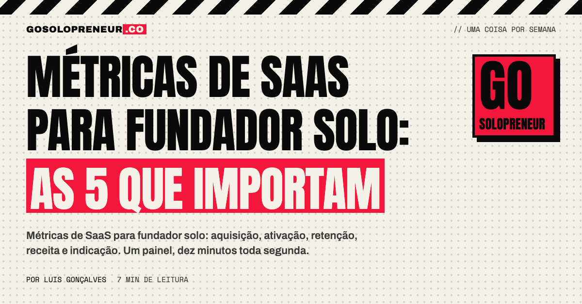 Métricas de SaaS para fundador solo: as 5 que importam