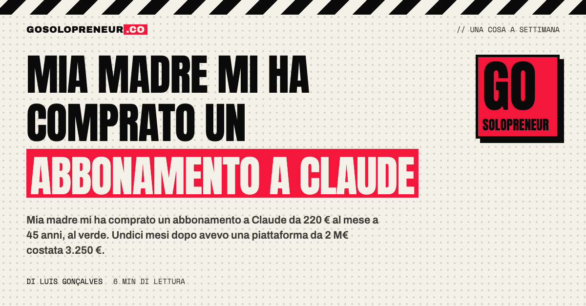 Un figlio di 45 anni al verde e l'abbonamento a Claude che gli ha comprato sua madre