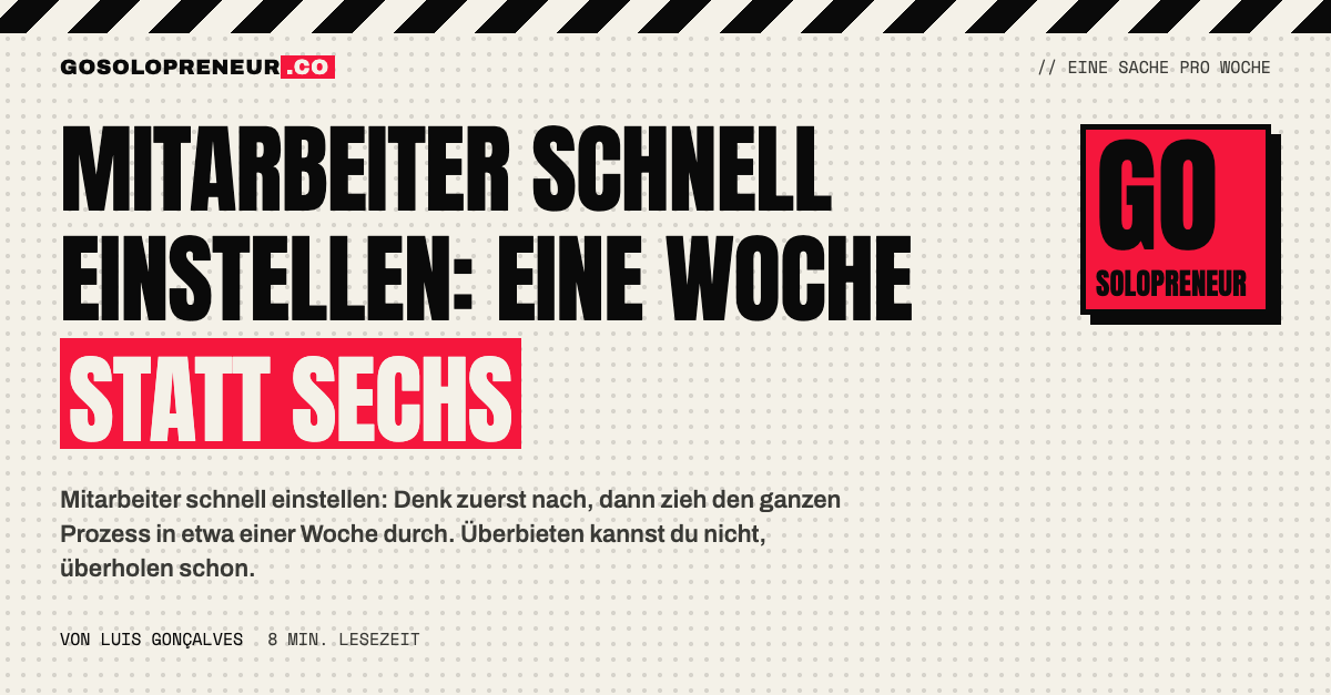 Kalender mit einer Einstellungswoche, um Mitarbeiter schnell einzustellen