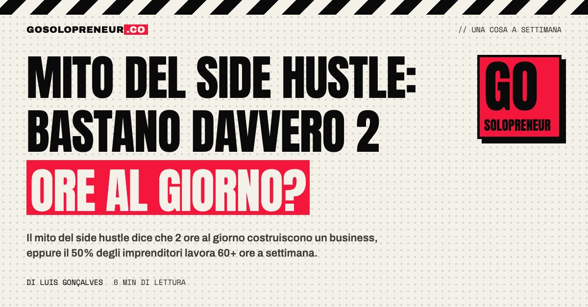 Un orologio e un portatile di sera: il mito del side hustle delle 2 ore al giorno messo alla prova