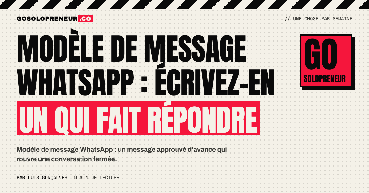 Modèle de message WhatsApp : un solopreneur rédige un message qui invite à répondre