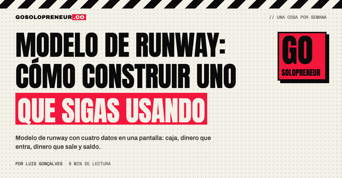 Modelo de runway: cuatro datos en una sola pantalla