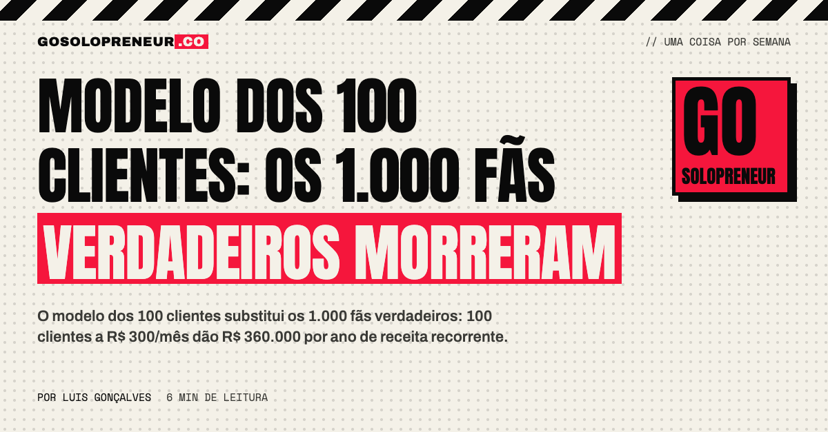 Modelo dos 100 clientes: os 1.000 fãs verdadeiros morreram