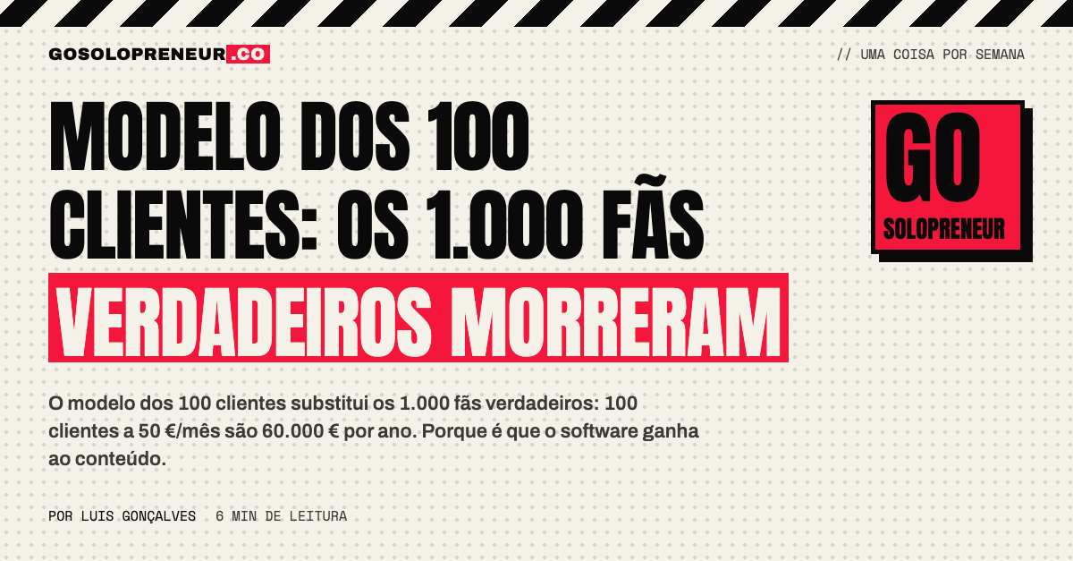 Modelo dos 100 clientes: os 1.000 fãs verdadeiros morreram