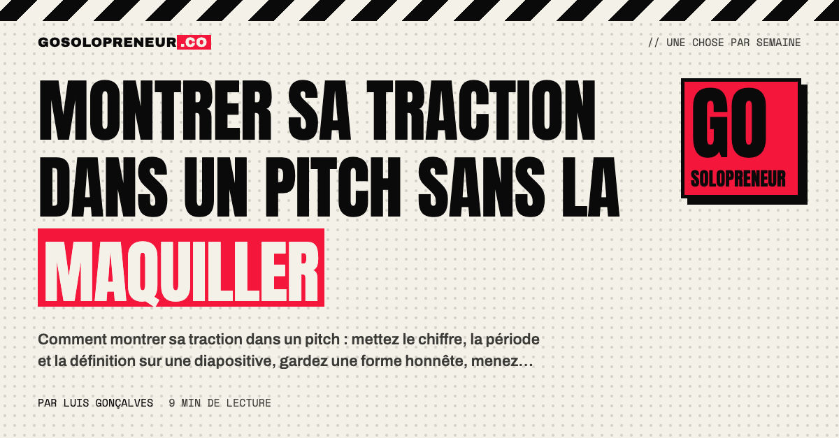 Un graphique de traction honnête affiché pendant un pitch pour montrer sa traction