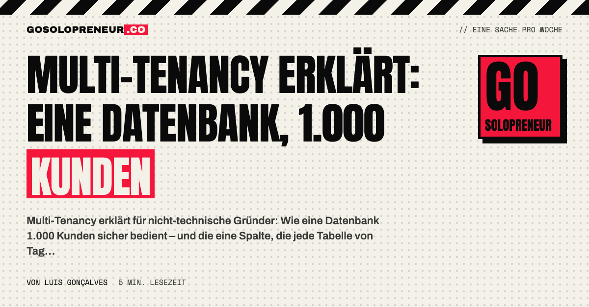 Multi-Tenancy erklärt: Eine Datenbank, 1.000 Kunden