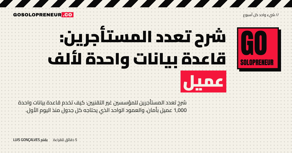 شرح تعدد المستأجرين: مبنى سكني واحد بشقق خاصة تمثل عملاء قاعدة بيانات مشتركة