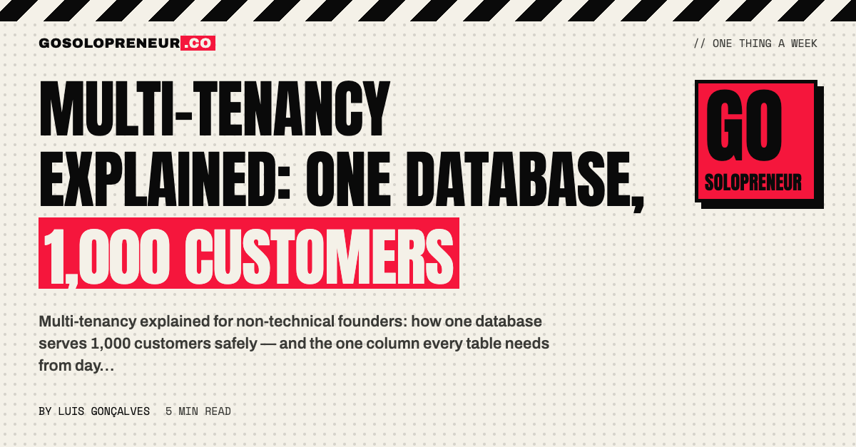 Multi-Tenancy Explained: One Database, 1,000 Customers