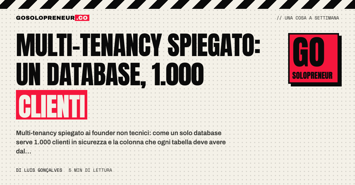 Multi-tenancy spiegato con un palazzo di appartamenti: un database condiviso da molti clienti