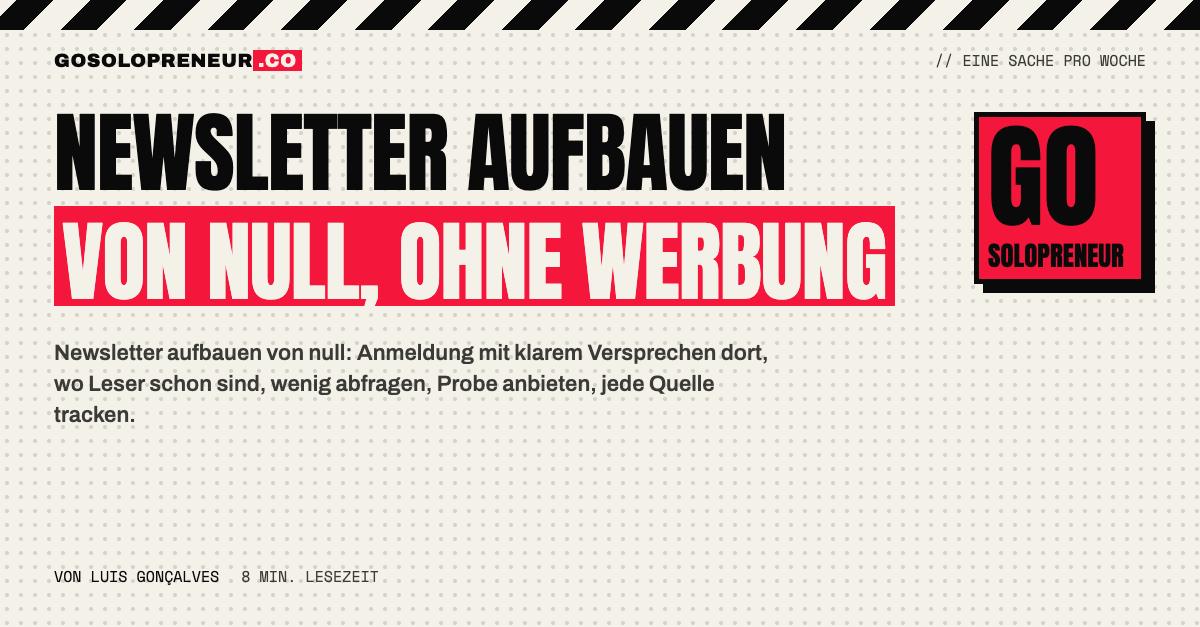 Newsletter aufbauen von null: eine Anmeldung mit Versprechen auf den eigenen Seiten.