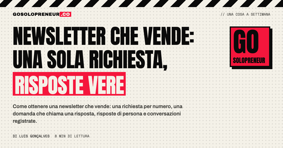 Come ottenere una newsletter che vende con una sola richiesta e risposte vere