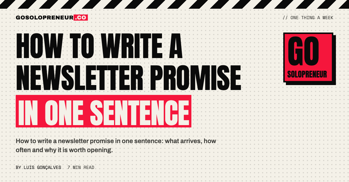 How to Write a Newsletter Promise in One Sentence