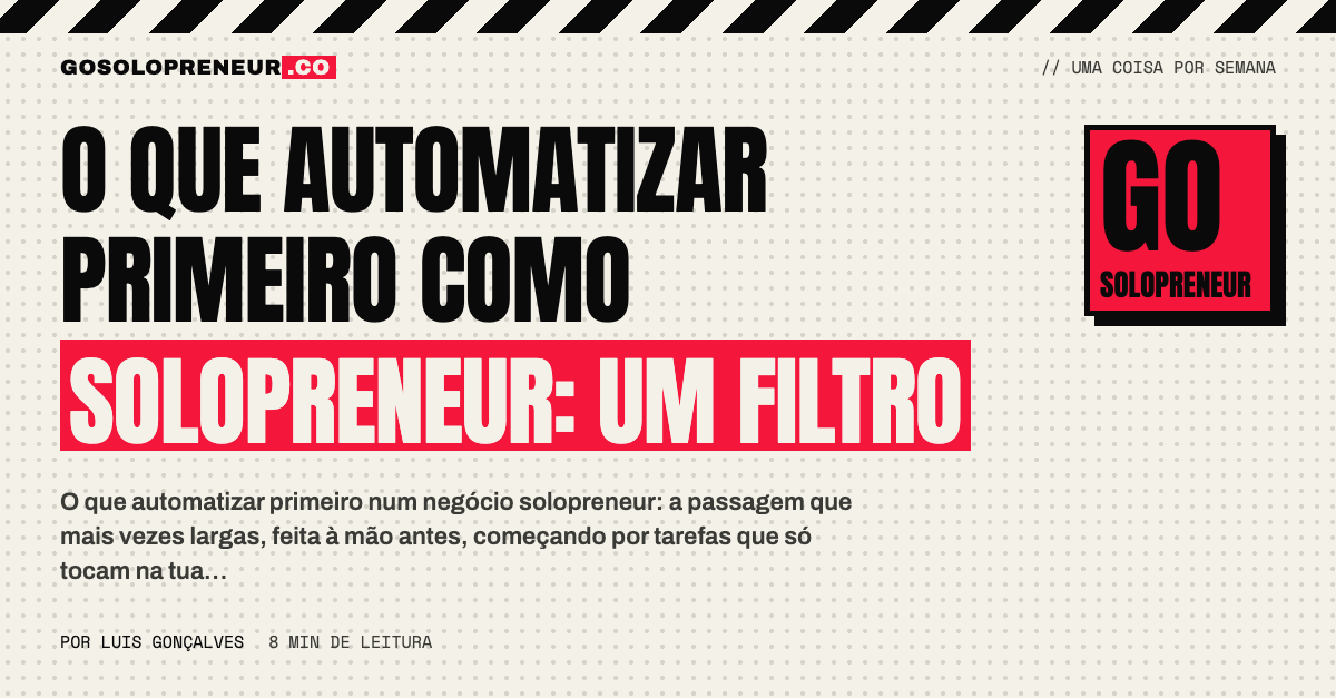 O que automatizar primeiro: o filtro de três testes para a passagem que mais largas