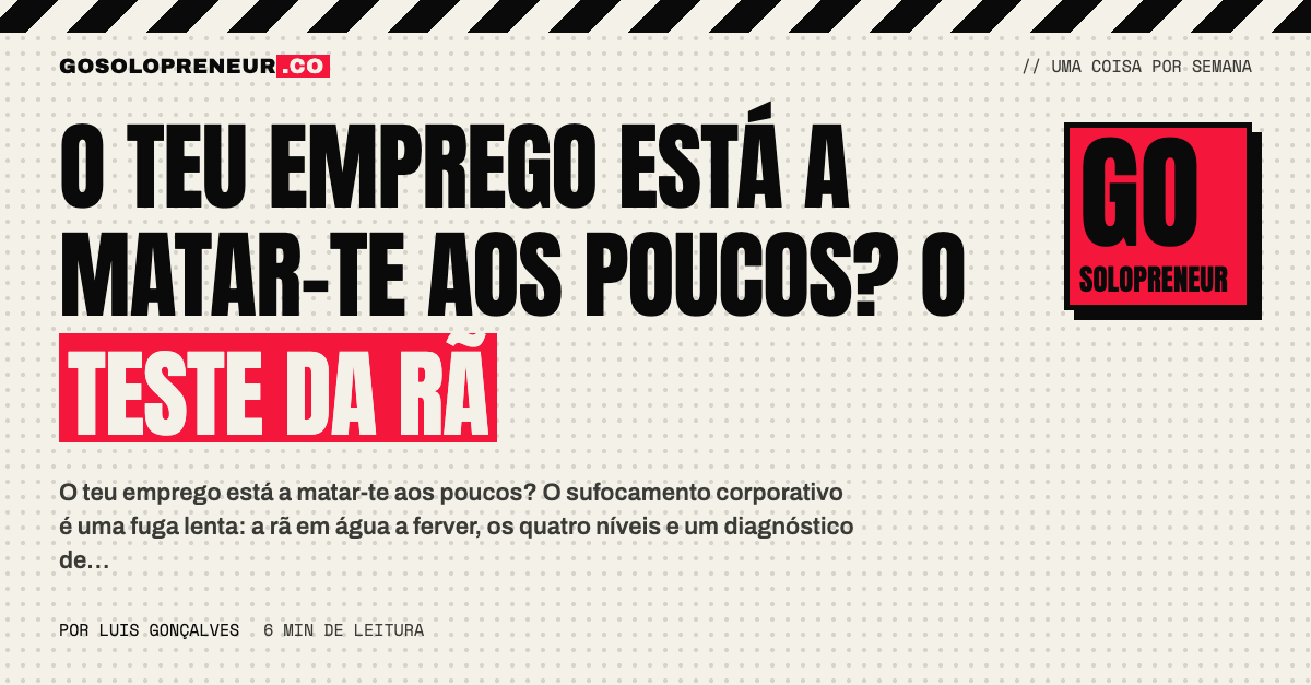O teu emprego está a matar-te aos poucos? O teste da rã