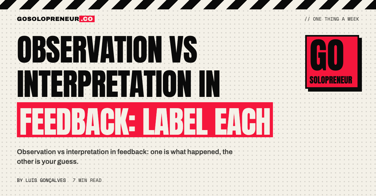 Observation vs Interpretation in Feedback: Label Each