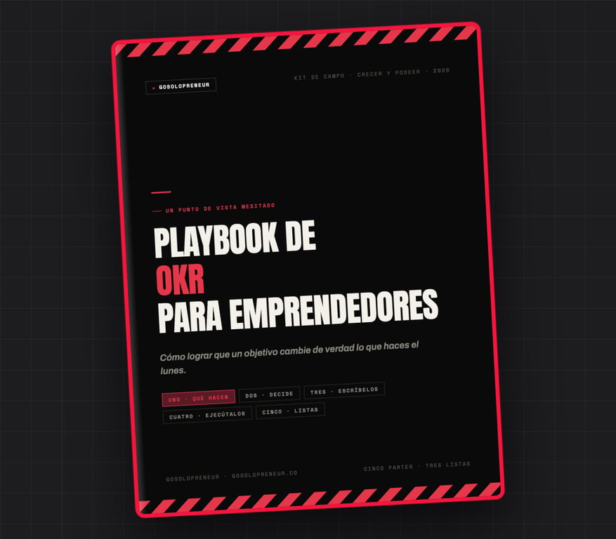 Playbook de OKR para emprendedores, portada de la guía gratuita