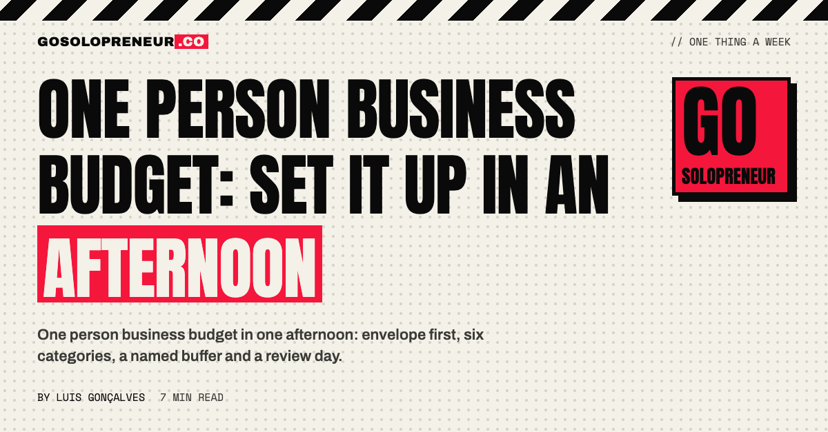 One Person Business Budget: Set It Up in an Afternoon